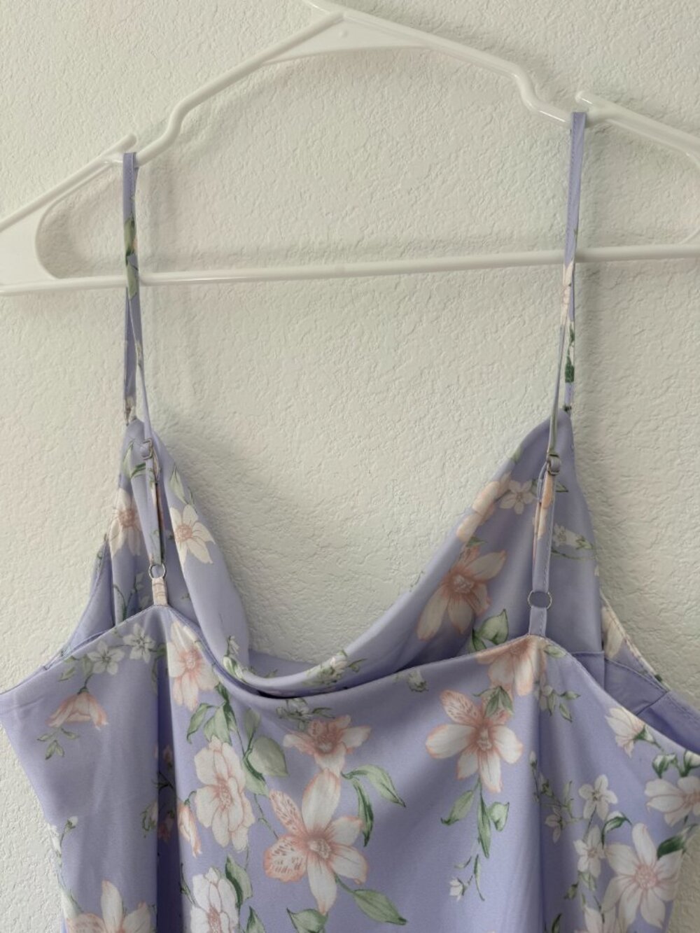 Altar'd State Blythe Floral Satin Slip Dress Lavender Purple Medium Garden Party - Picture 7 of 10